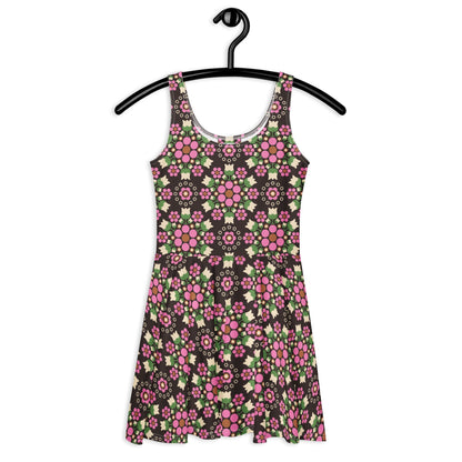 Skater Dress - BERRY DANCE pink brown
