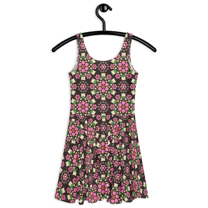 Skater Dress - BERRY DANCE pink brown