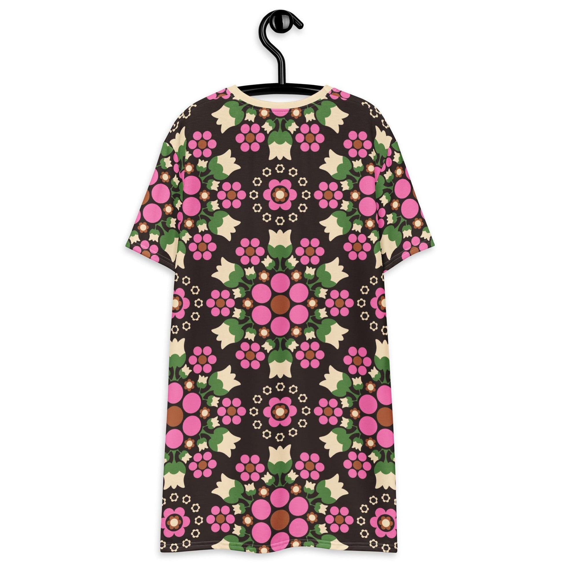 BERRY DANCE pink brown - T-Shirt Dress - SHALMIAK