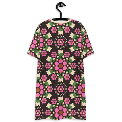 BERRY DANCE pink brown - T-Shirt Dress - SHALMIAK