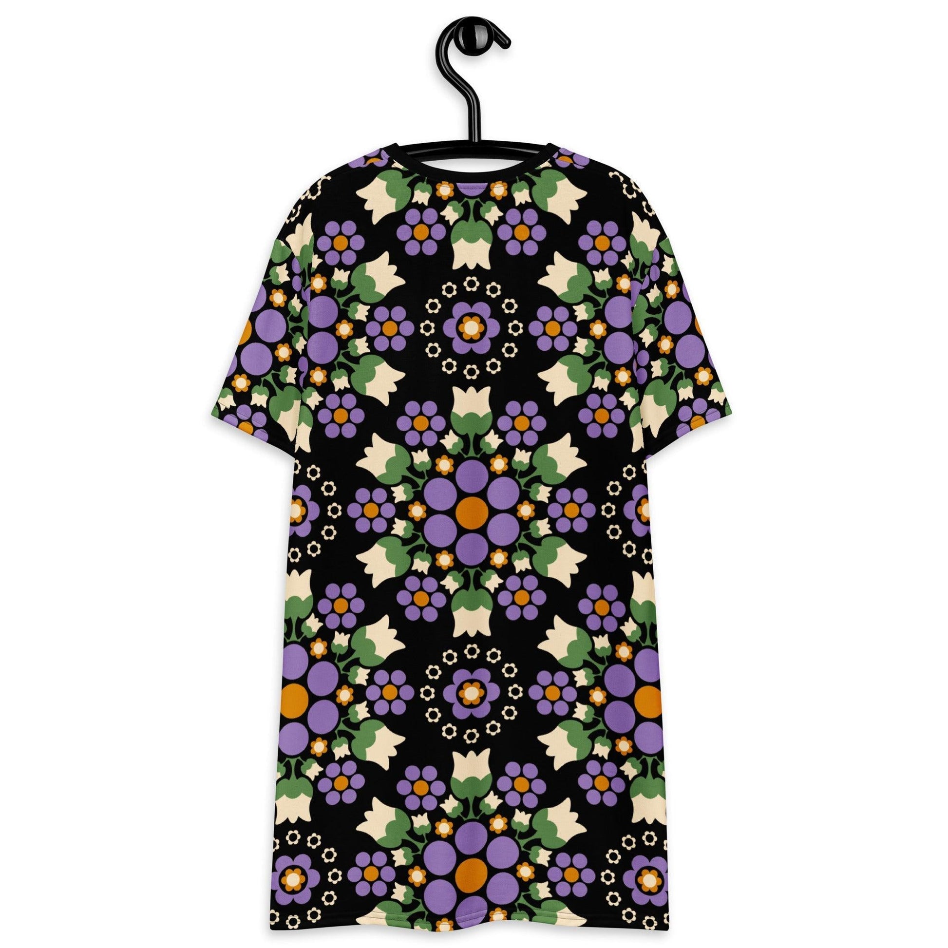 BERRY DANCE purple black - T-Shirt Dress - SHALMIAK