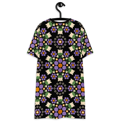 BERRY DANCE purple black - T-Shirt Dress - SHALMIAK