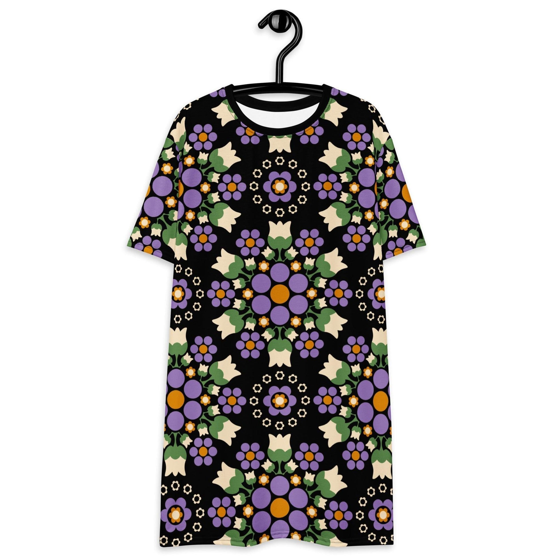 BERRY DANCE purple black - T-Shirt Dress - SHALMIAK