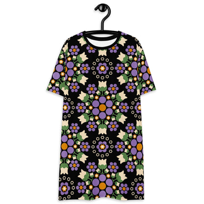 BERRY DANCE purple black - T-Shirt Dress - SHALMIAK