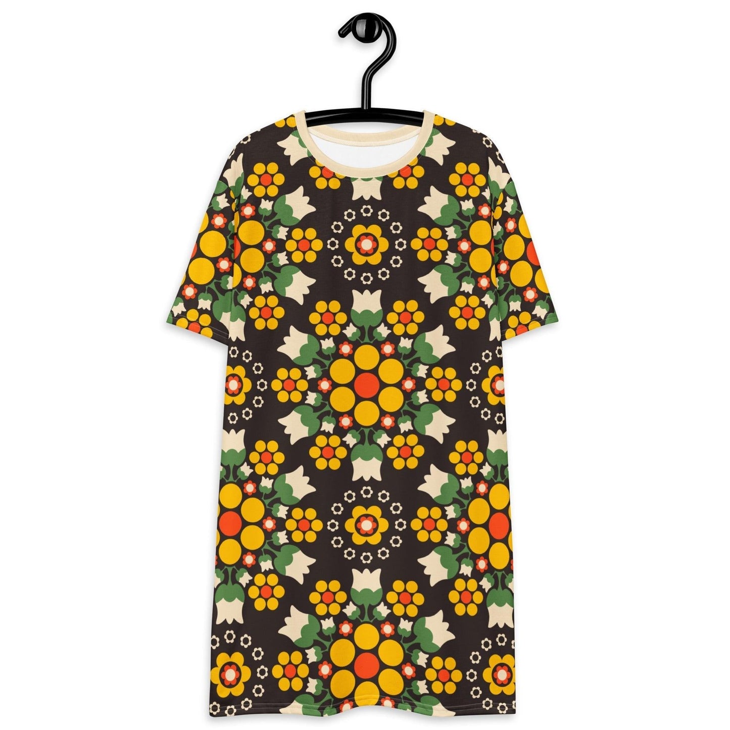 BERRY DANCE yellow brown - T-Shirt Dress - SHALMIAK