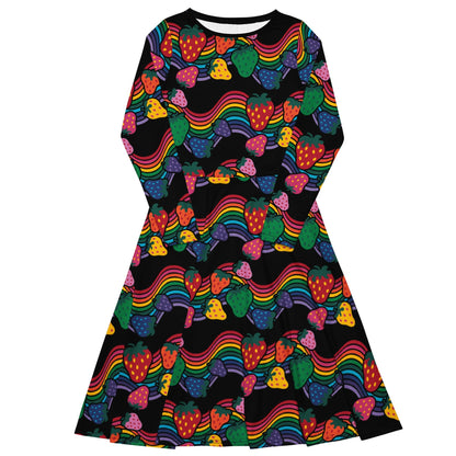BERRYBOW black - Midi Dress With Pockets - SHALMIAK