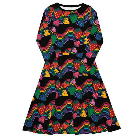 BERRYBOW black - Midi Dress With Pockets - SHALMIAK
