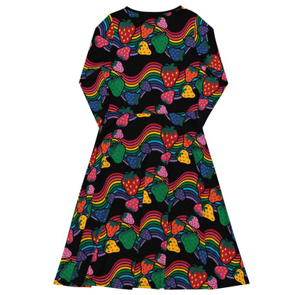 BERRYBOW black - Midi Dress With Pockets - SHALMIAK
