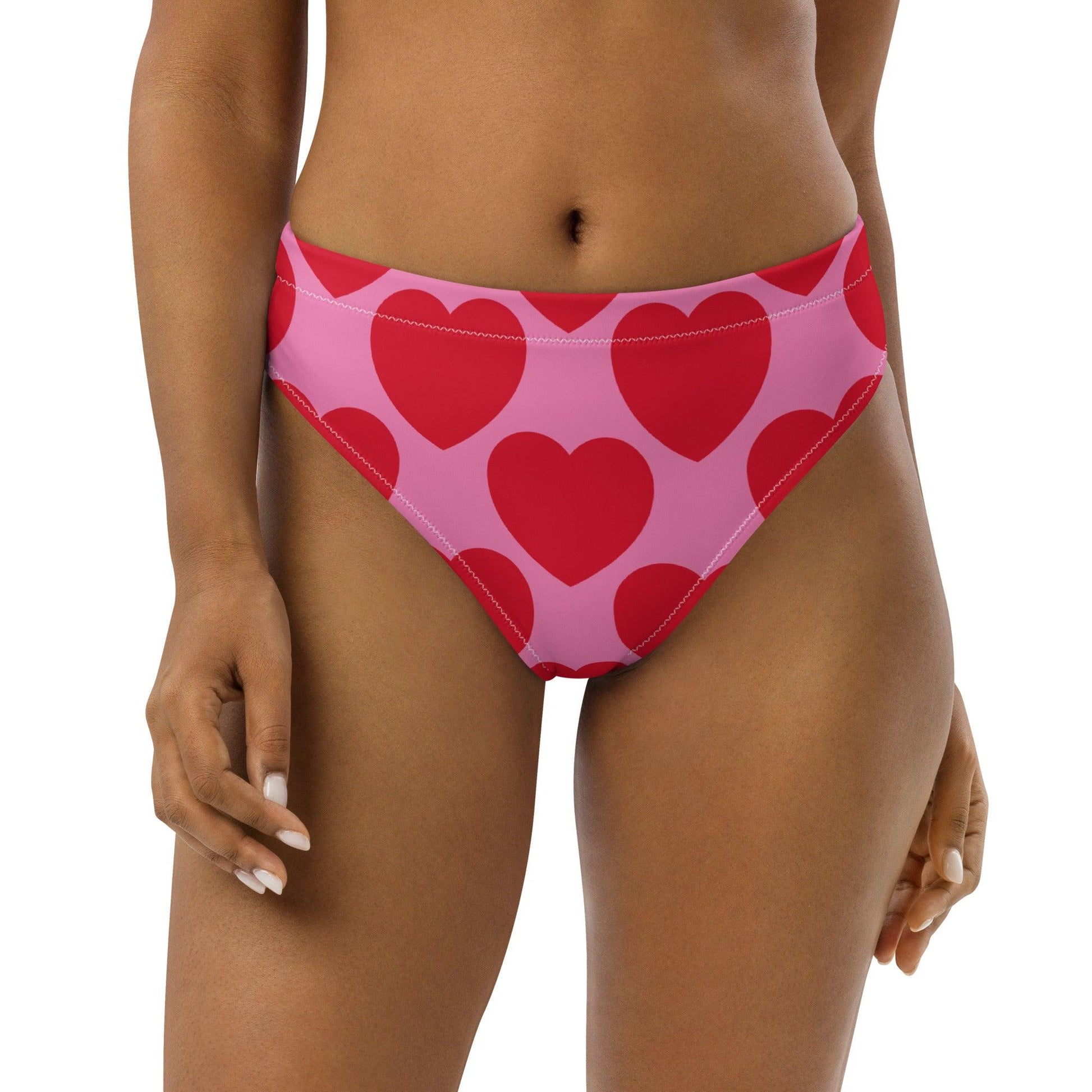 ELLIE LOVE red - Bikini Bottom - Bold Heart Print