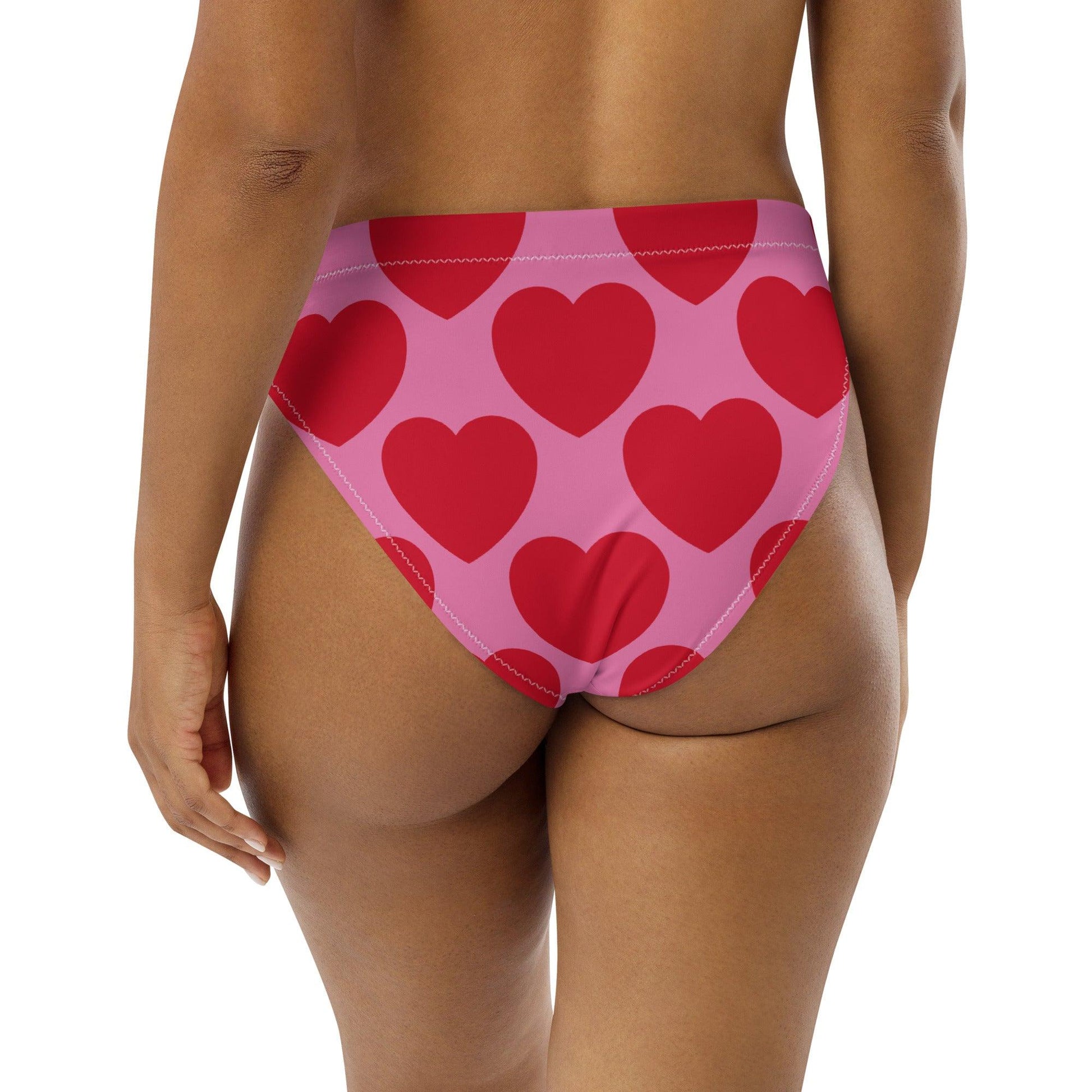 ELLIE LOVE red - Bikini Bottom - Bold Heart Print