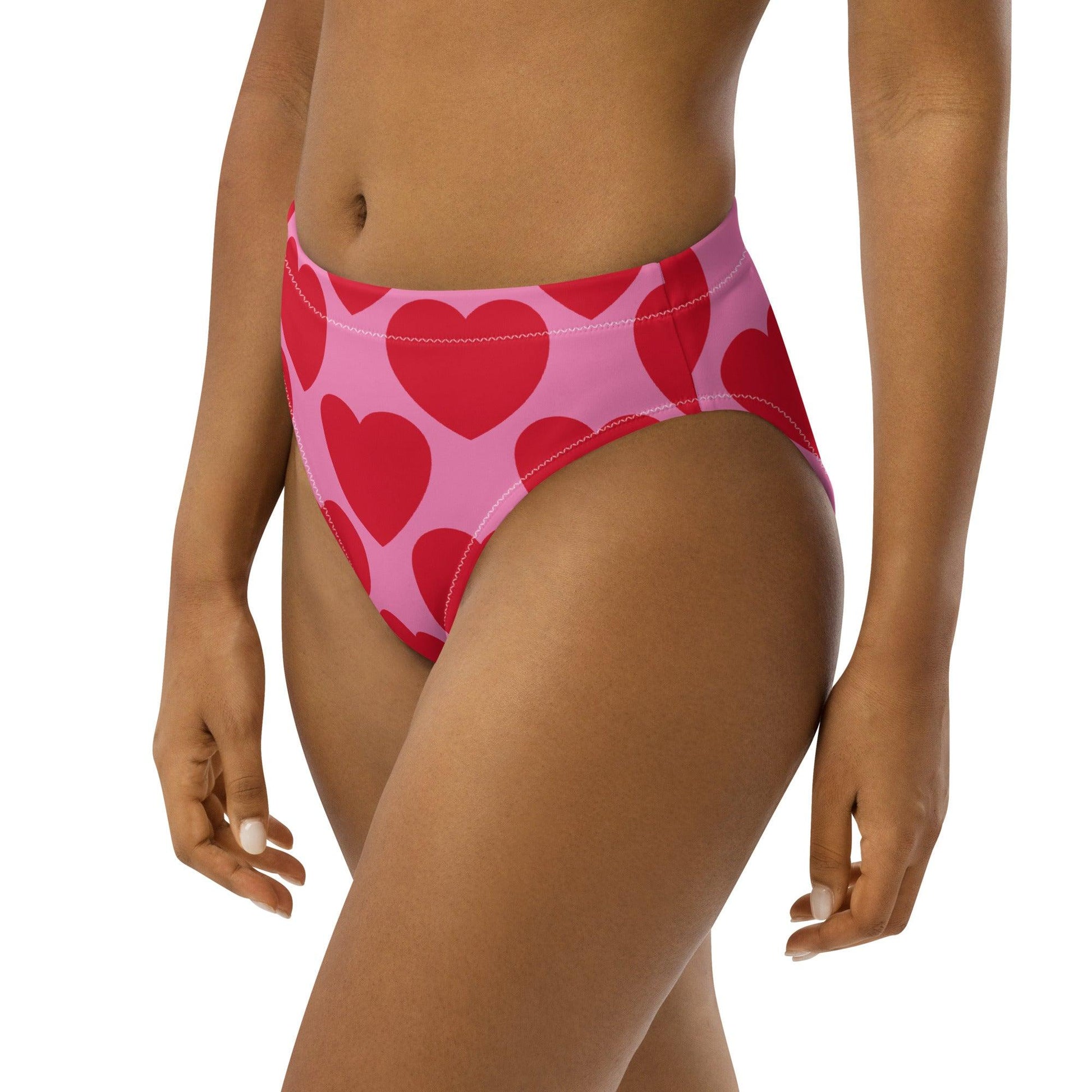 ELLIE LOVE red - Bikini Bottom - Bold Heart Print