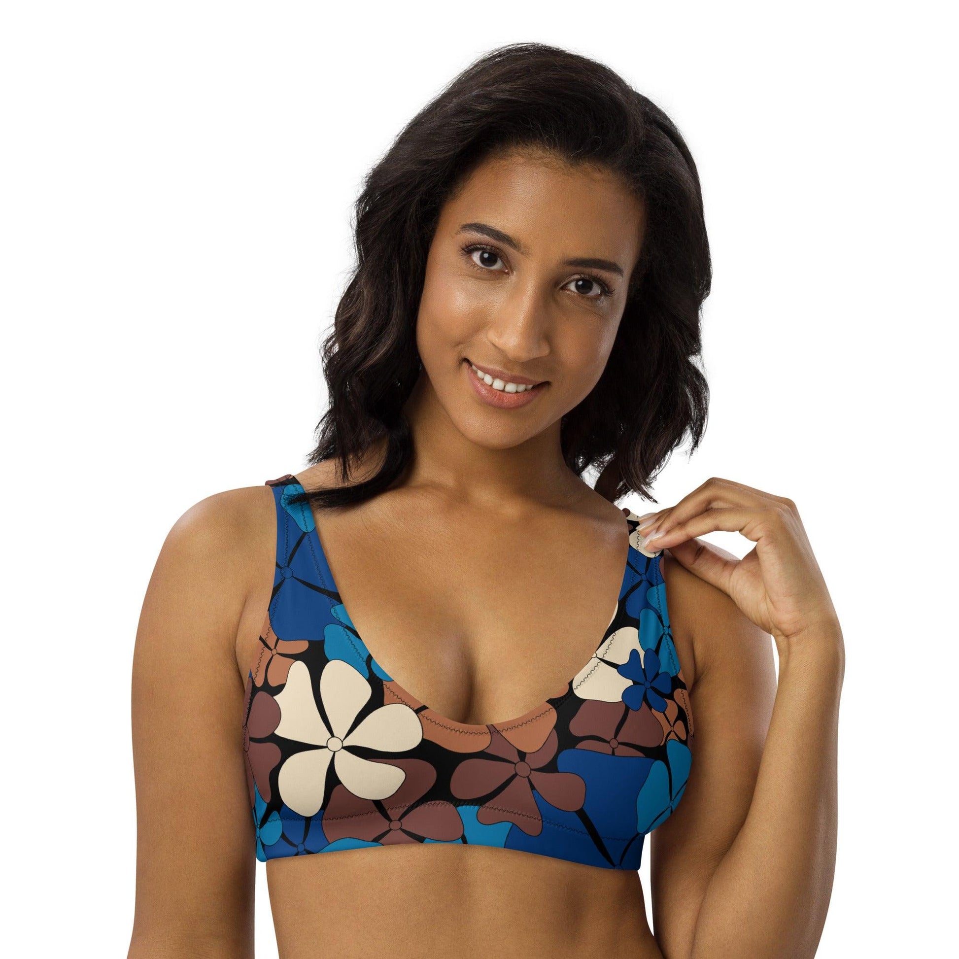 Bikini Top - ADELIE blue brown - SHALMIAK
