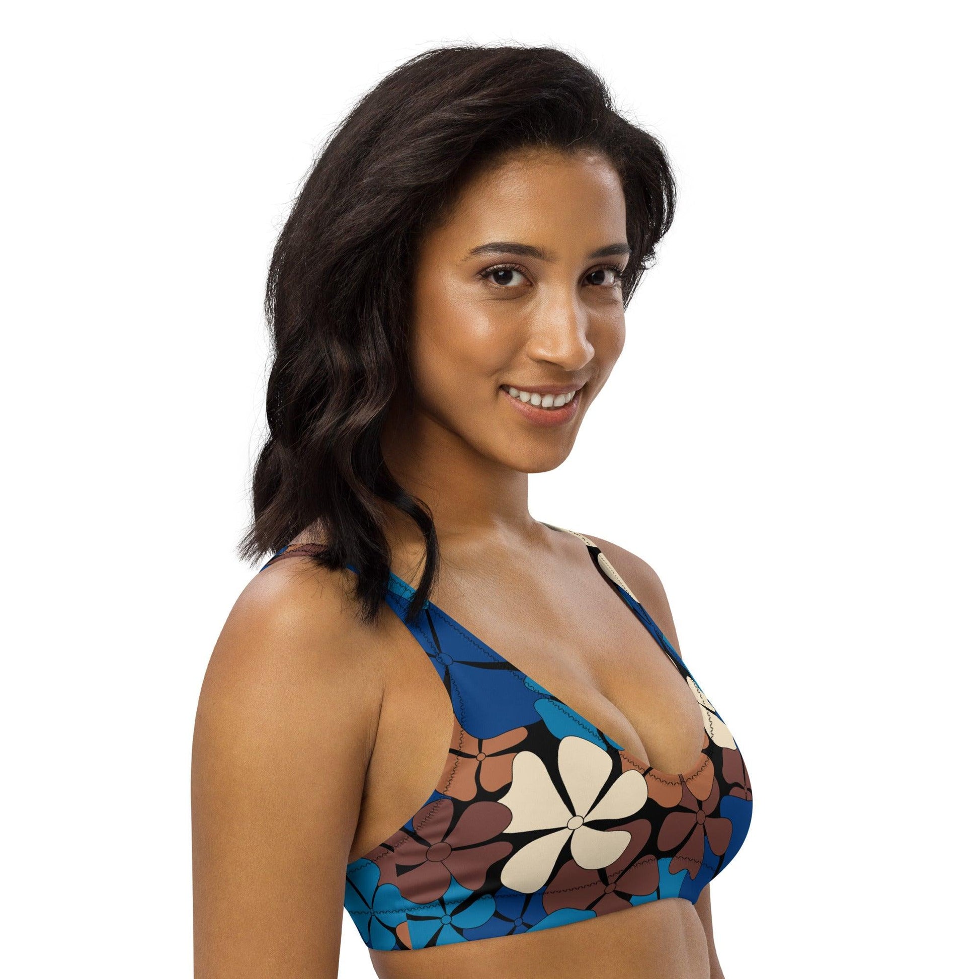 Bikini Top - ADELIE blue brown - SHALMIAK