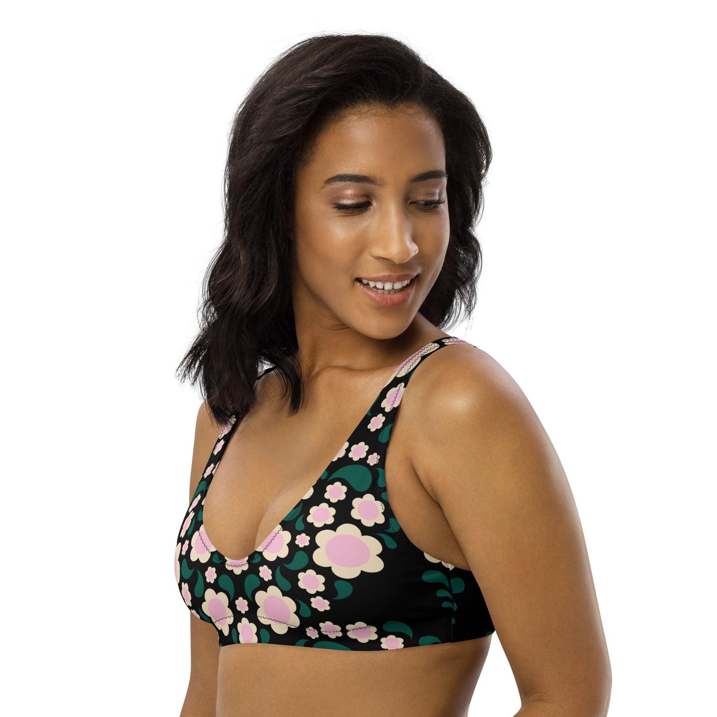 Bikini Top - HEARTBEAT pink black