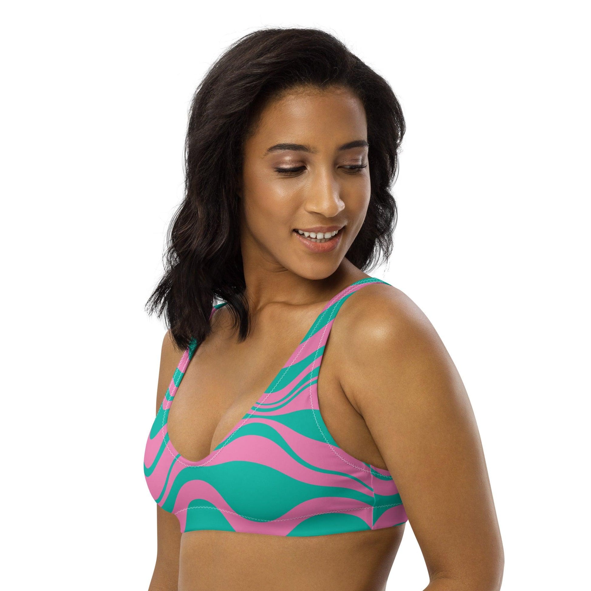 Bikini Top - WAVY pink mint - SHALMIAK