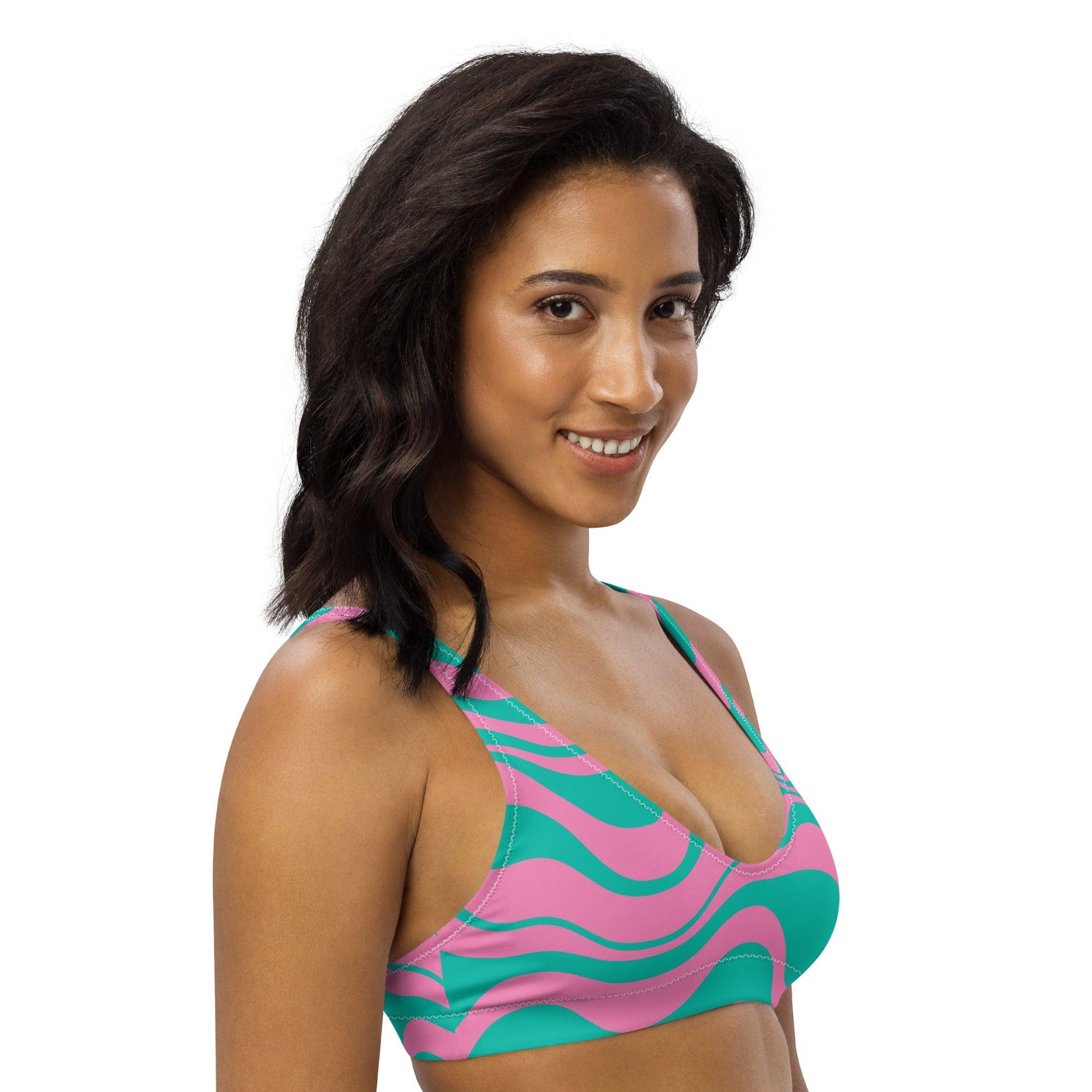 Bikini Top - WAVY pink mint - SHALMIAK