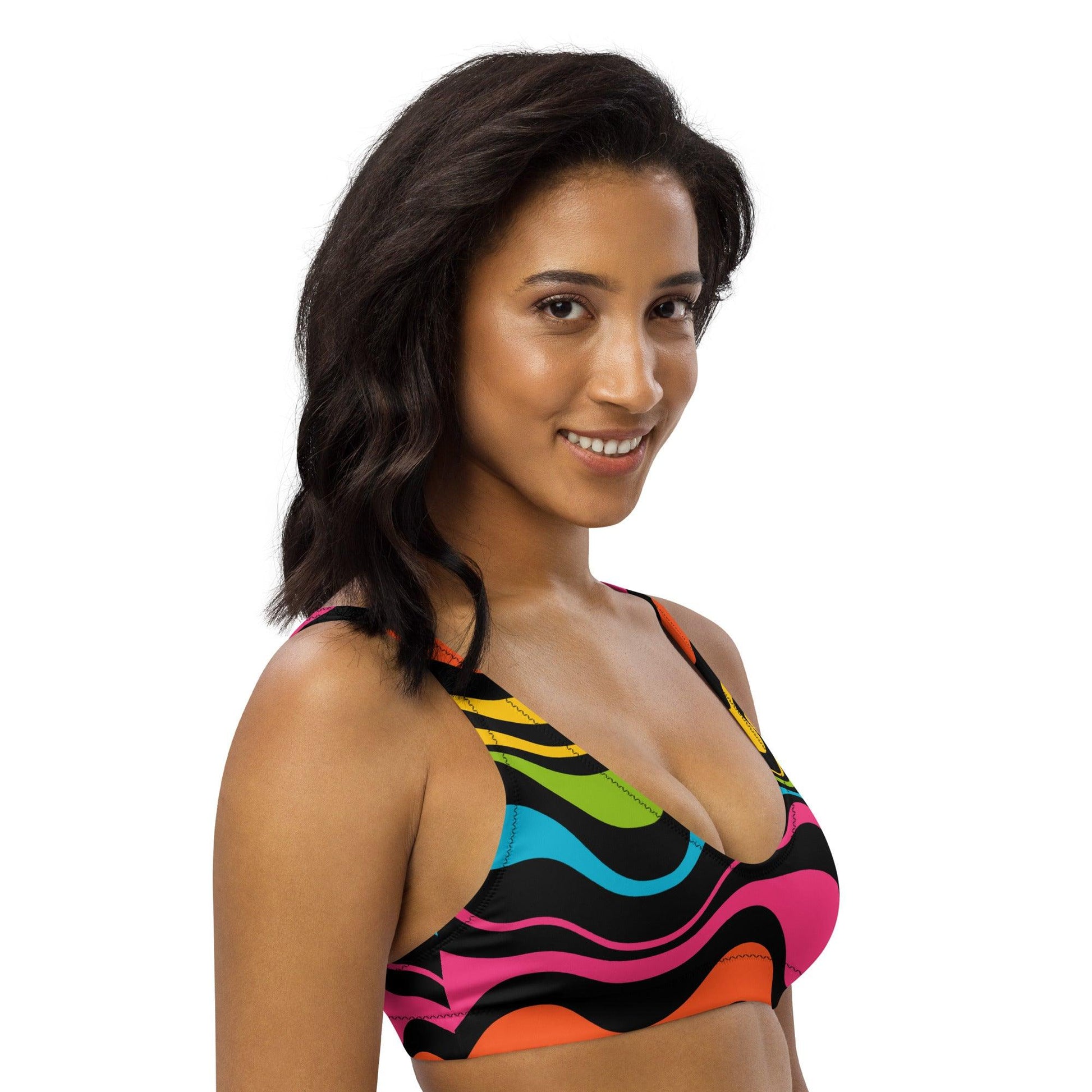 Bikini Top - WAVY rainbow - SHALMIAK