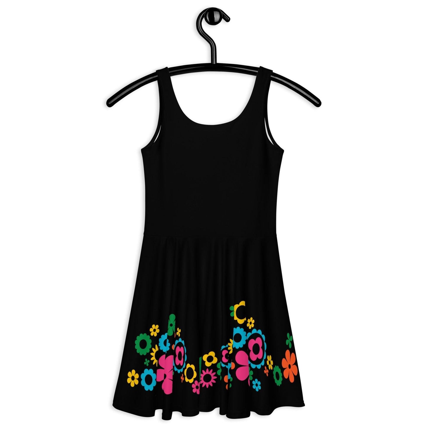 BLACK with BLOOMPOP happy - Skater Dress - SHALMIAK