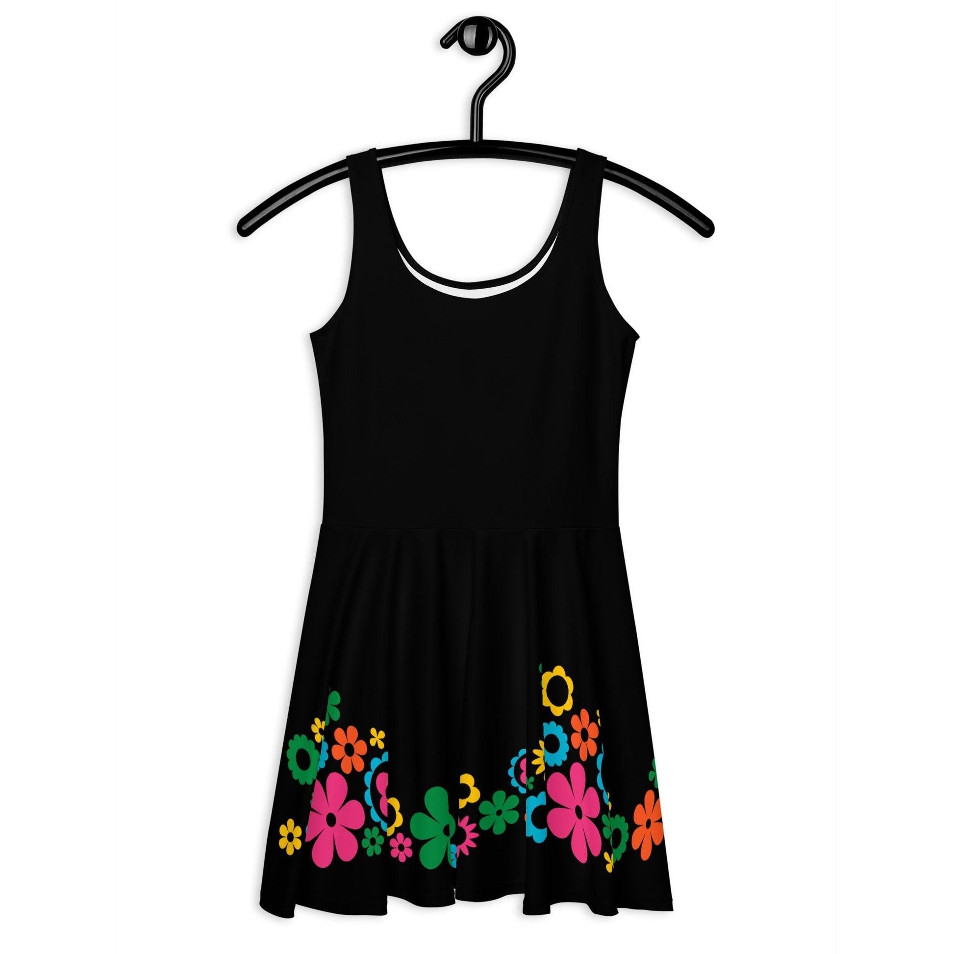 BLACK with BLOOMPOP happy - Skater Dress - SHALMIAK