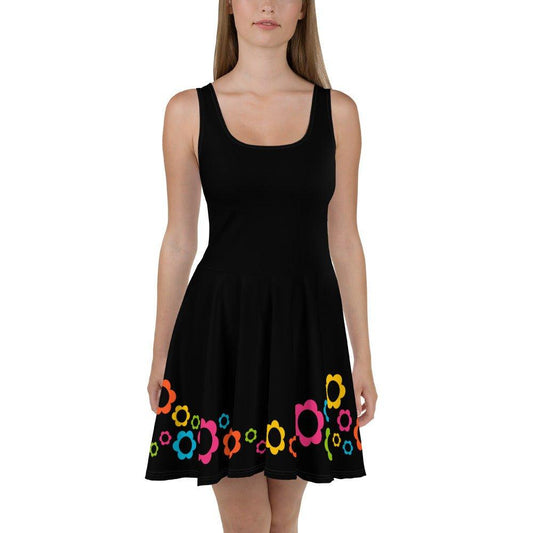 BLACK with ELLIE color - Skater Dress - SHALMIAK
