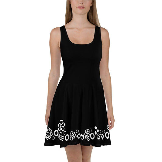 BLACK with FOREVER SWEET bw - Skater Dress - SHALMIAK