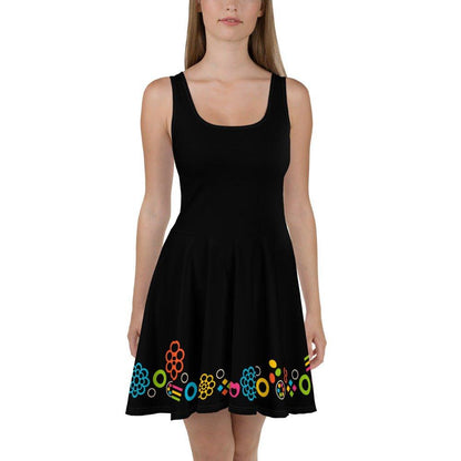 BLACK with FOREVER SWEET color - Skater Dress - SHALMIAK