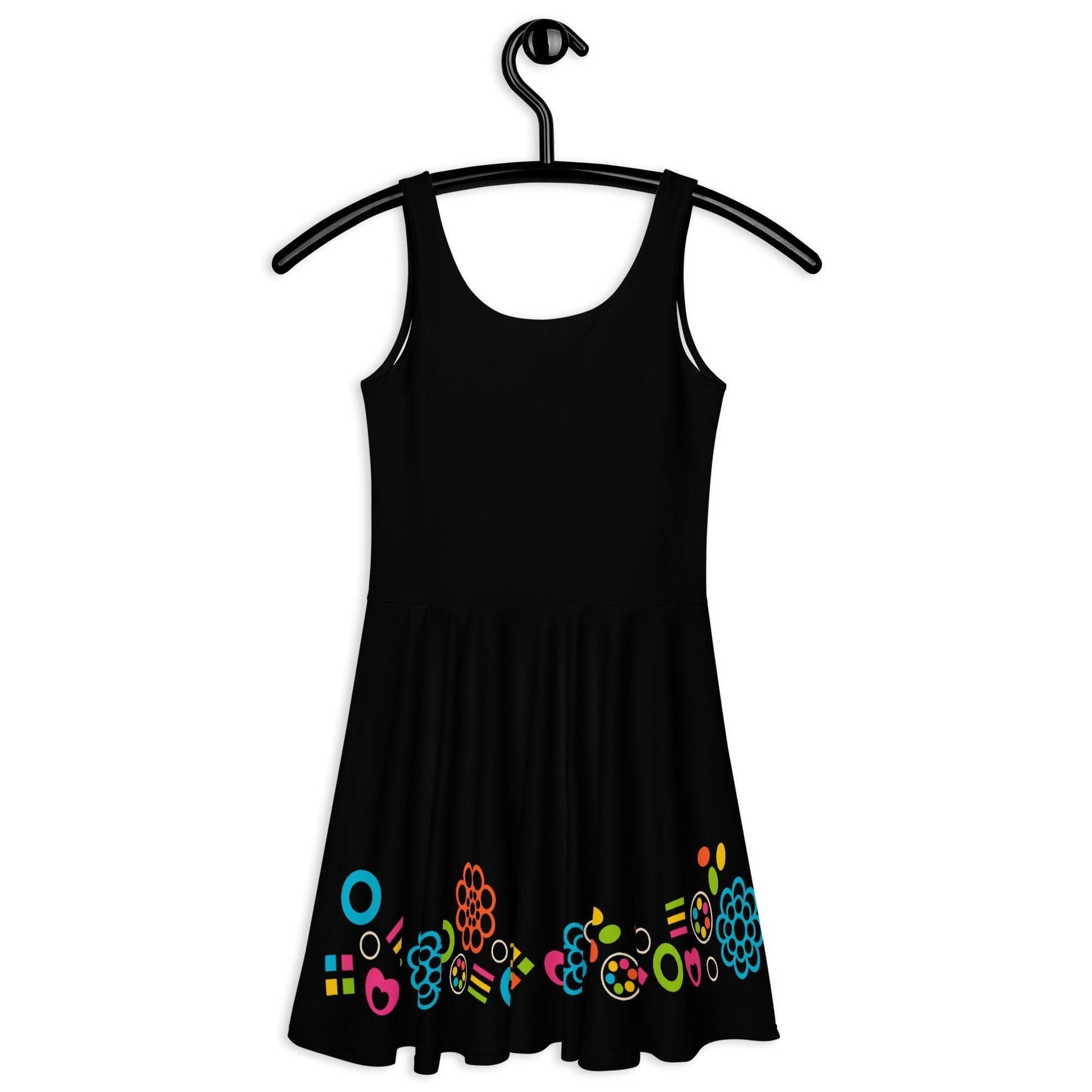 BLACK with FOREVER SWEET color - Skater Dress - SHALMIAK