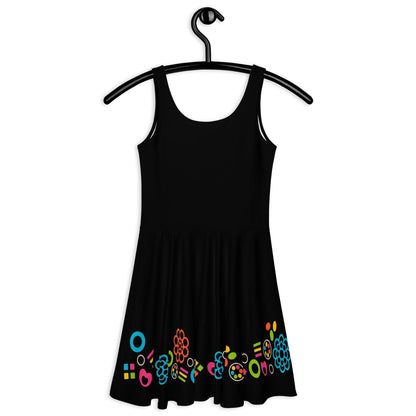 BLACK with FOREVER SWEET color - Skater Dress - SHALMIAK