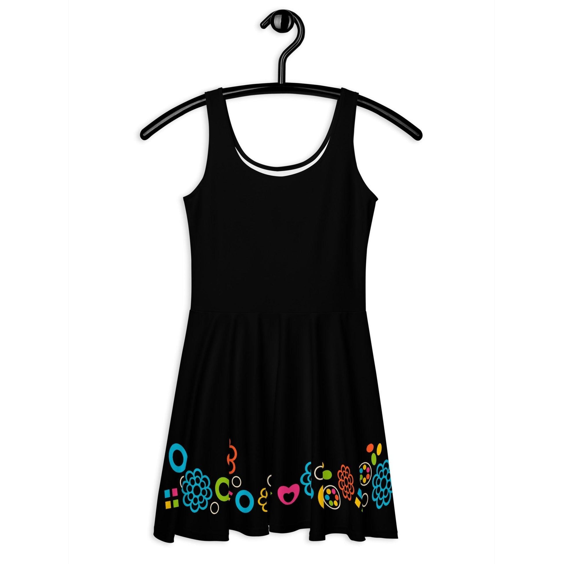 BLACK with FOREVER SWEET color - Skater Dress - SHALMIAK