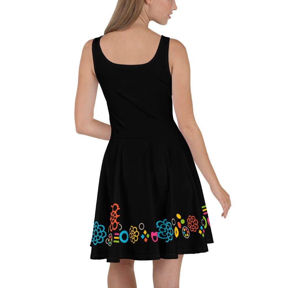 BLACK with FOREVER SWEET color - Skater Dress - SHALMIAK