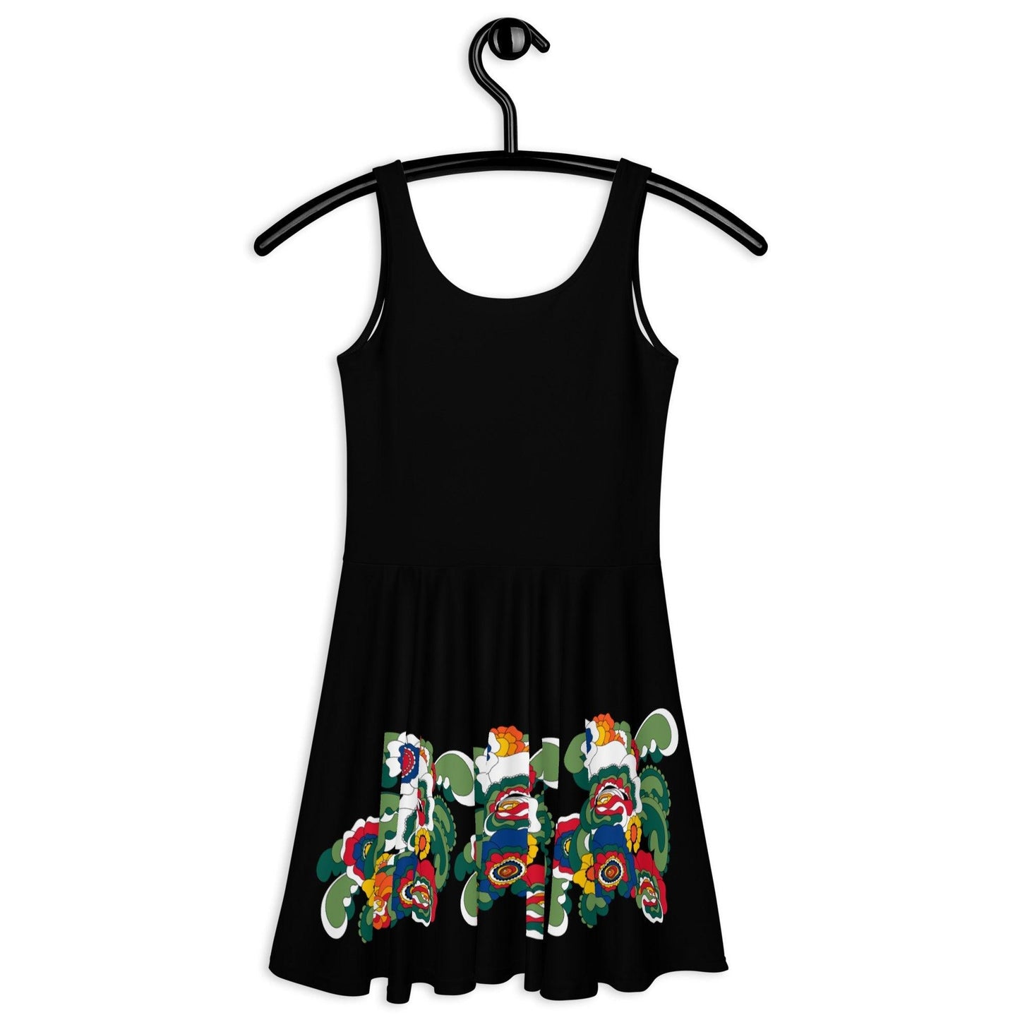 BLACK with GROOVY KURBITS - Skater Dress - SHALMIAK