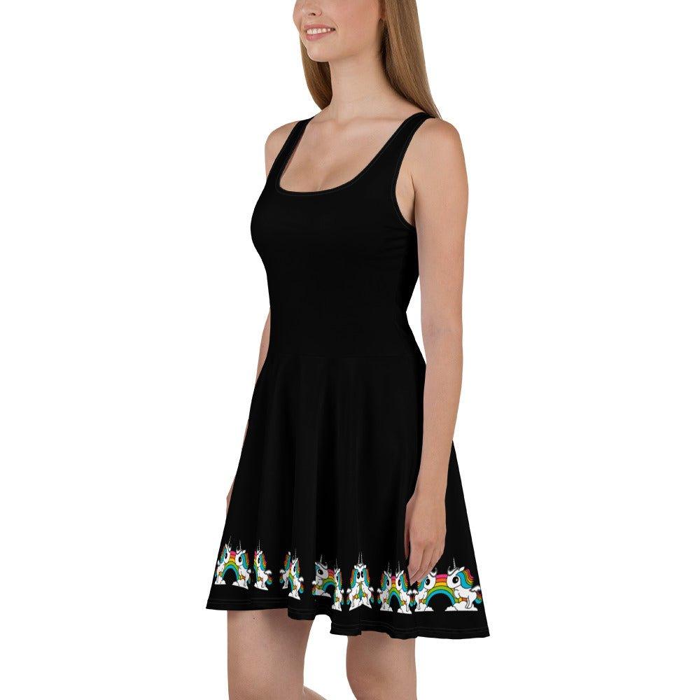 BLACK with UNIQUE - Skater Dress - SHALMIAK