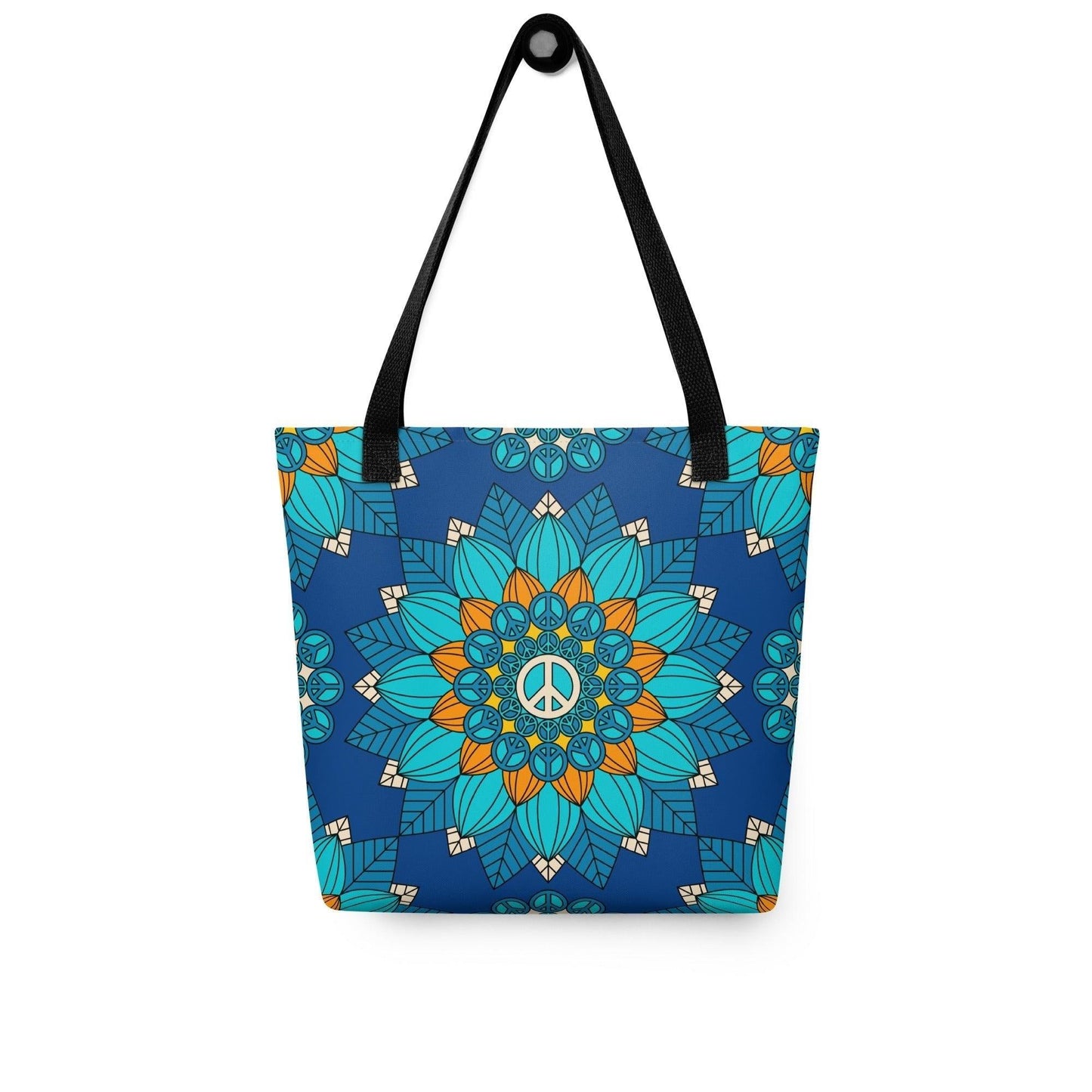 BLOOM WITH PEACE orange blue - Tote Bag - SHALMIAK