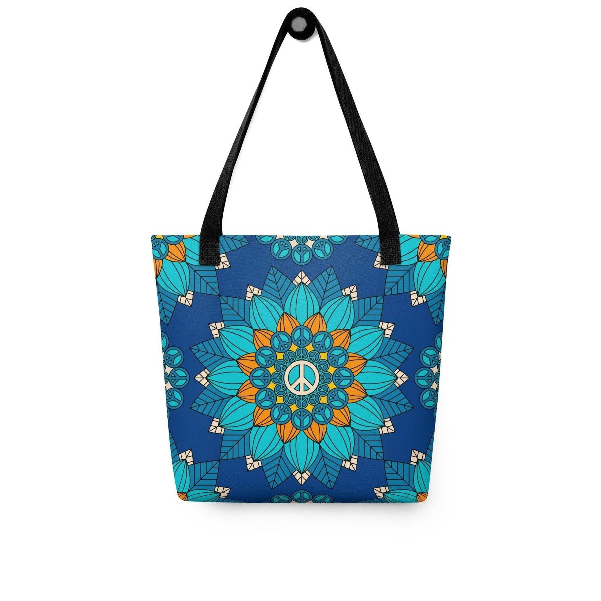 BLOOM WITH PEACE orange blue - Tote Bag - SHALMIAK