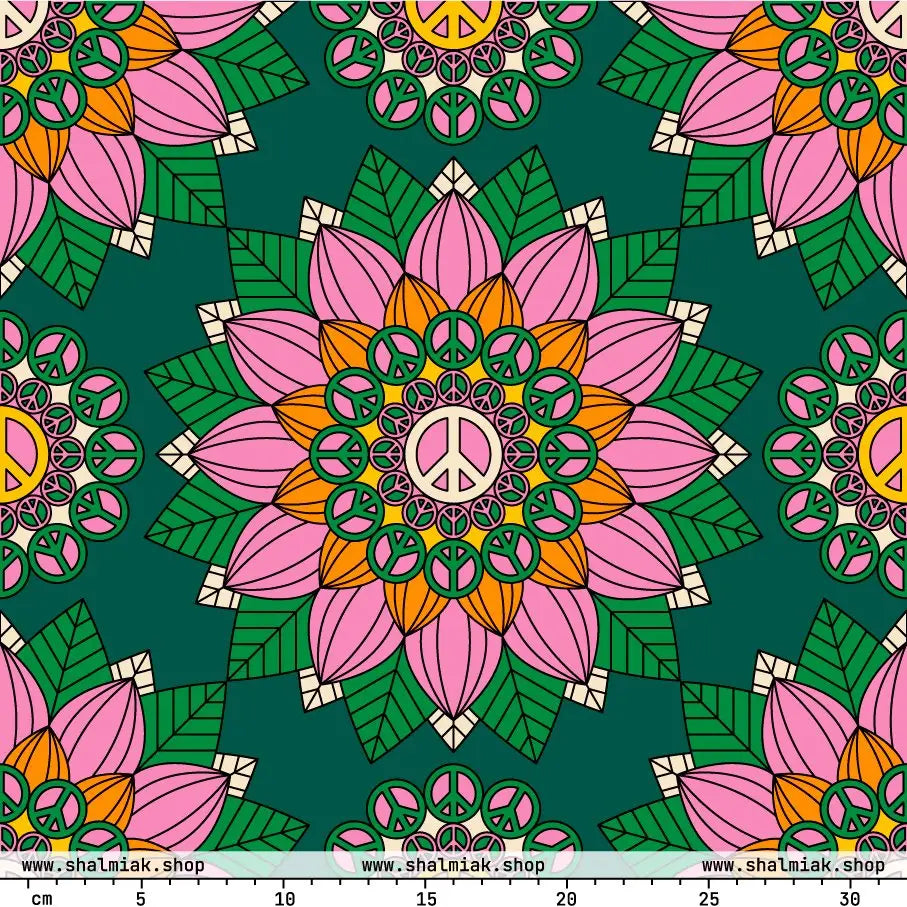 BLOOM WITH PEACE pink green