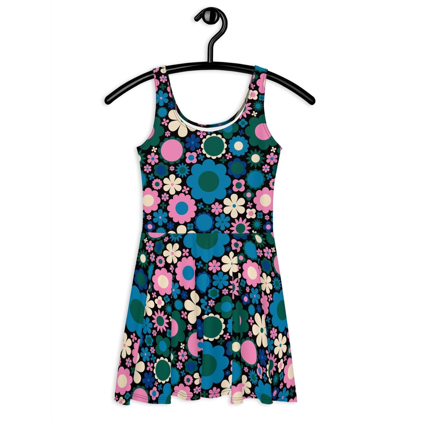 BLOOMPOP blue pink - Skater Dress - SHALMIAK