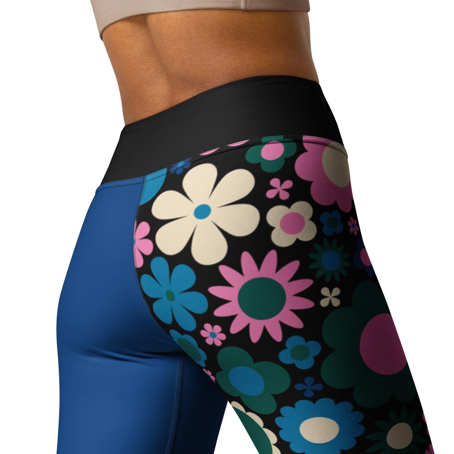 BLOOMPOP blue pink - Yoga Leggings - SHALMIAK
