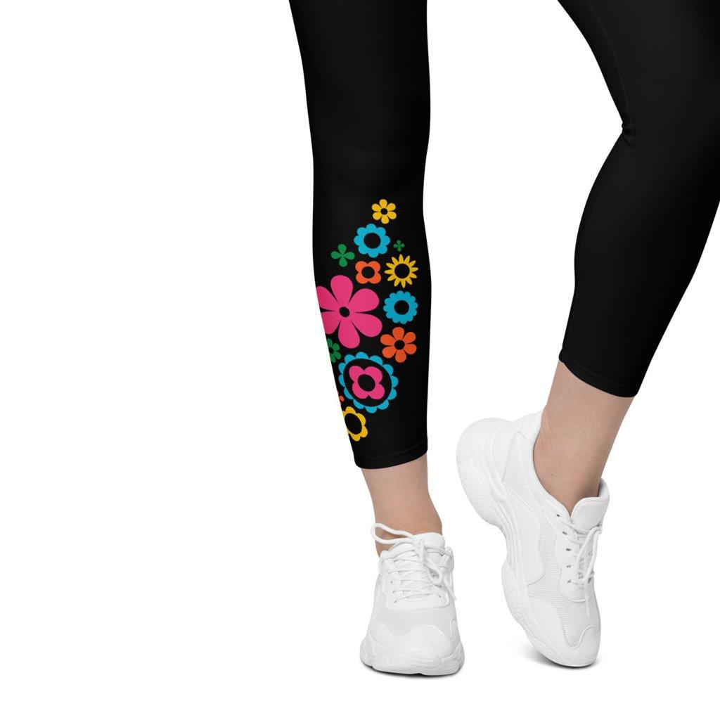 BLOOMPOP happy in black - Leggings With Pockets - SHALMIAK