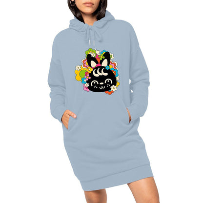 blue POPBUNNY - Organic Hoodie Dress - SHALMIAK