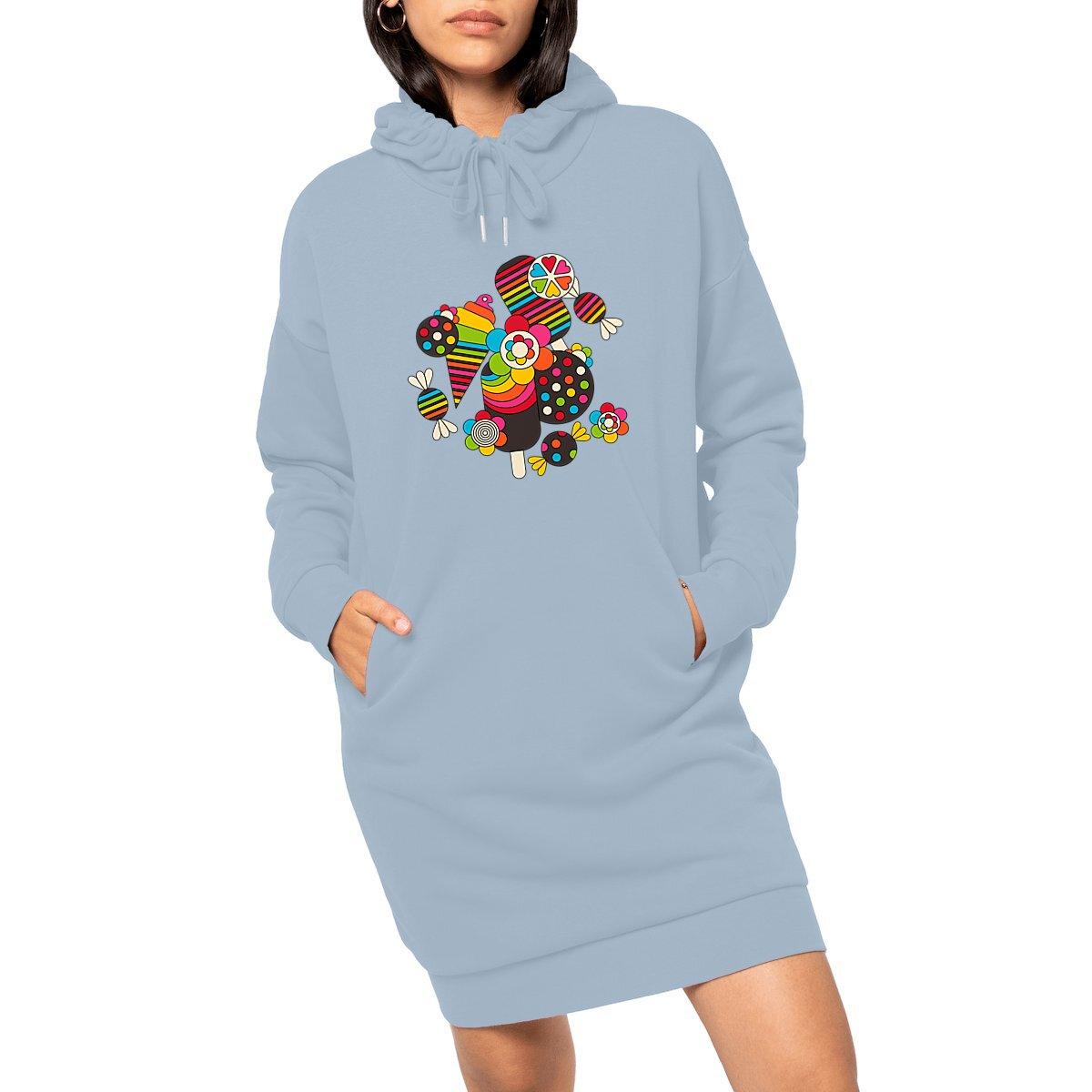 blue SWEET FREAK - Organic Hoodie Dress - SHALMIAK