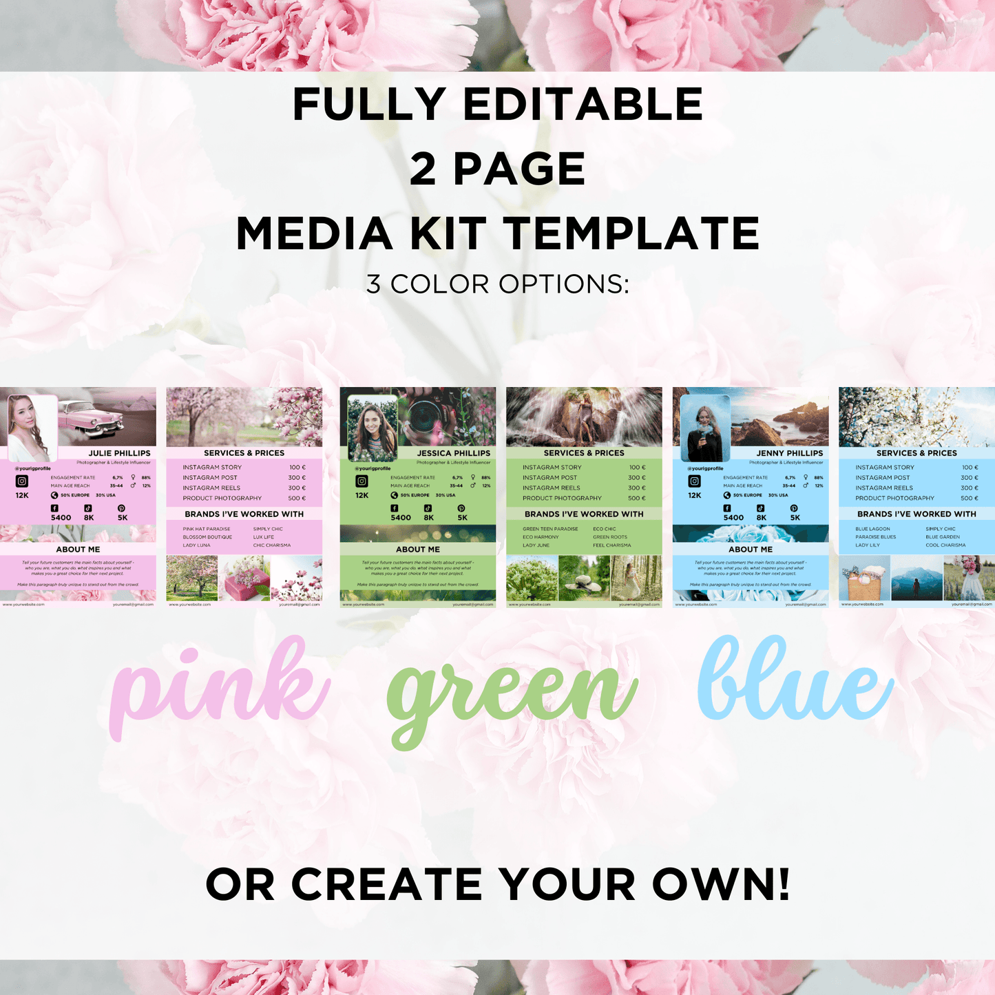 Canva Templates - 2 Page Media Kit - SHALMIAK