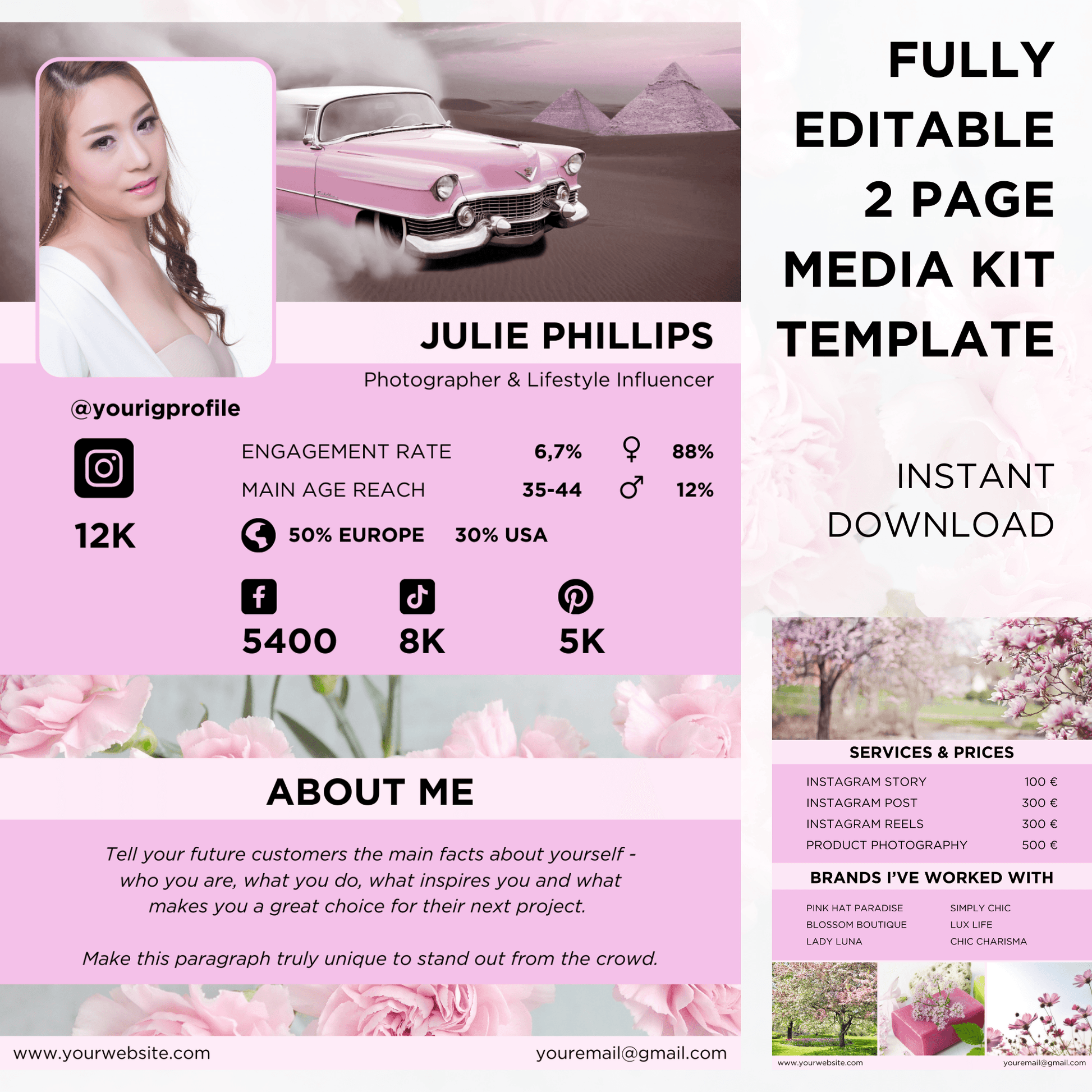 Canva Templates - 2 Page Media Kit - SHALMIAK