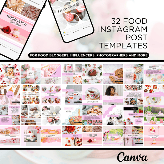 Canva Templates - Instagram Post Pink (food theme) - SHALMIAK