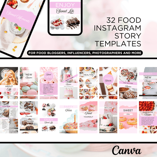 Canva Templates - Instagram Stories Pink (food theme) - SHALMIAK