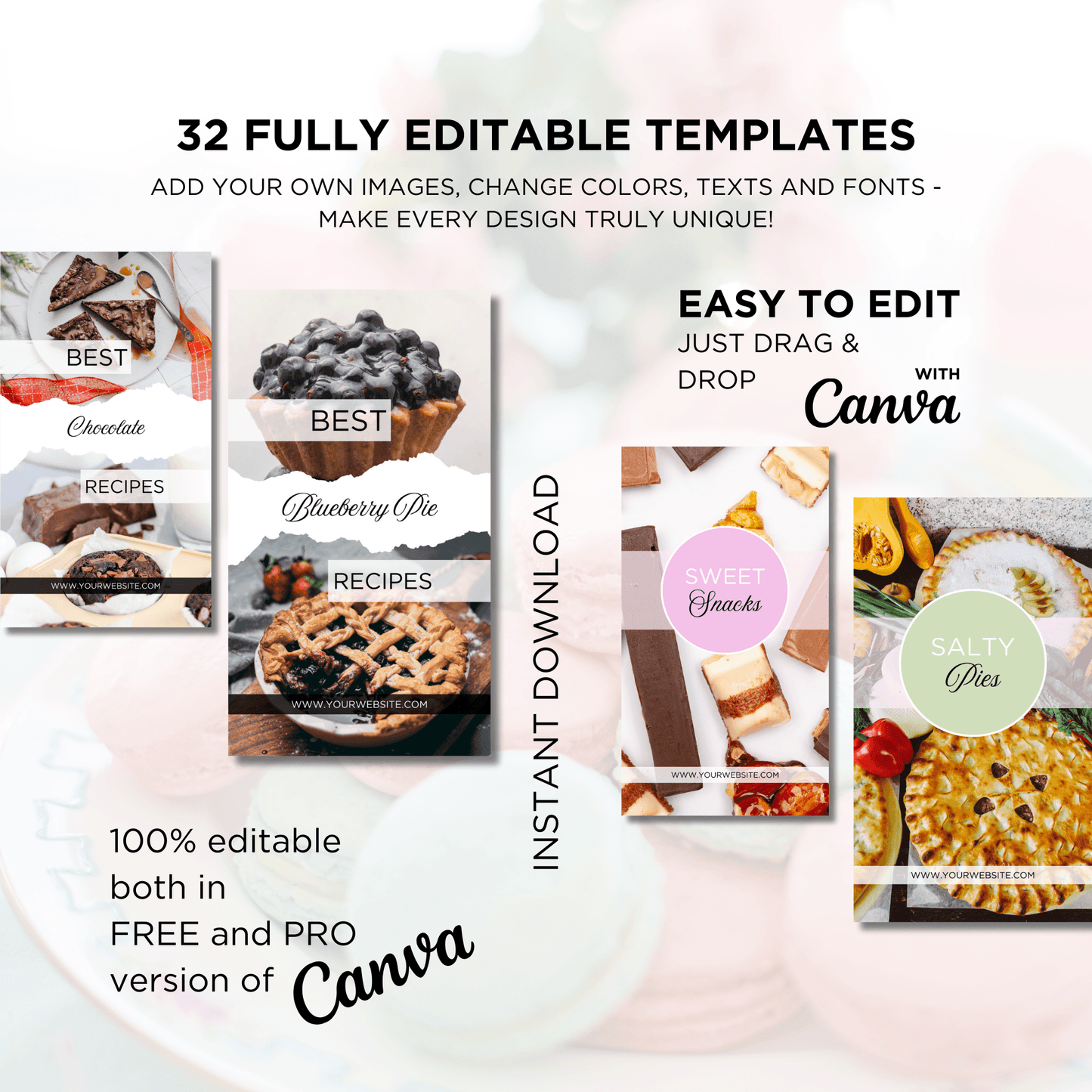 Canva Templates - Instagram Stories Pink (food theme)
