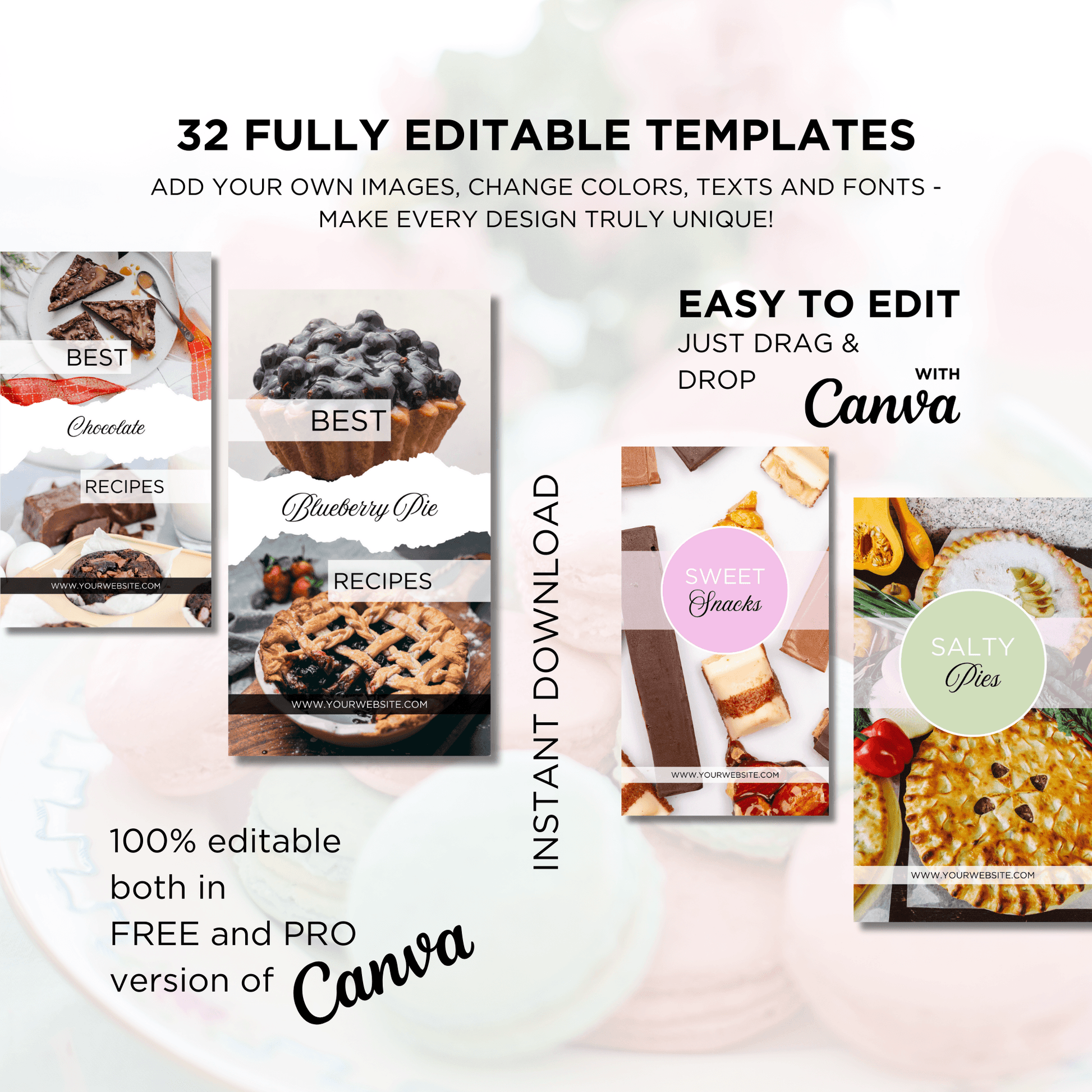 Canva Templates - Instagram Stories Pink (food theme)