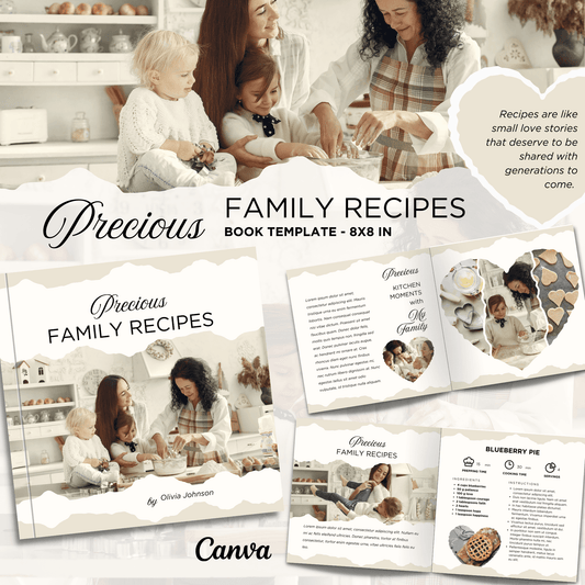 Canva Templates - Precious Family Recipes - Book - SHALMIAK