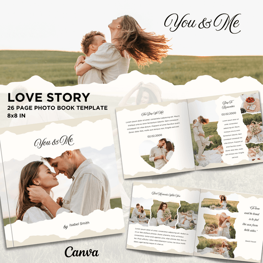 Canva Templates - You & Me Love Story - Photo Book - SHALMIAK