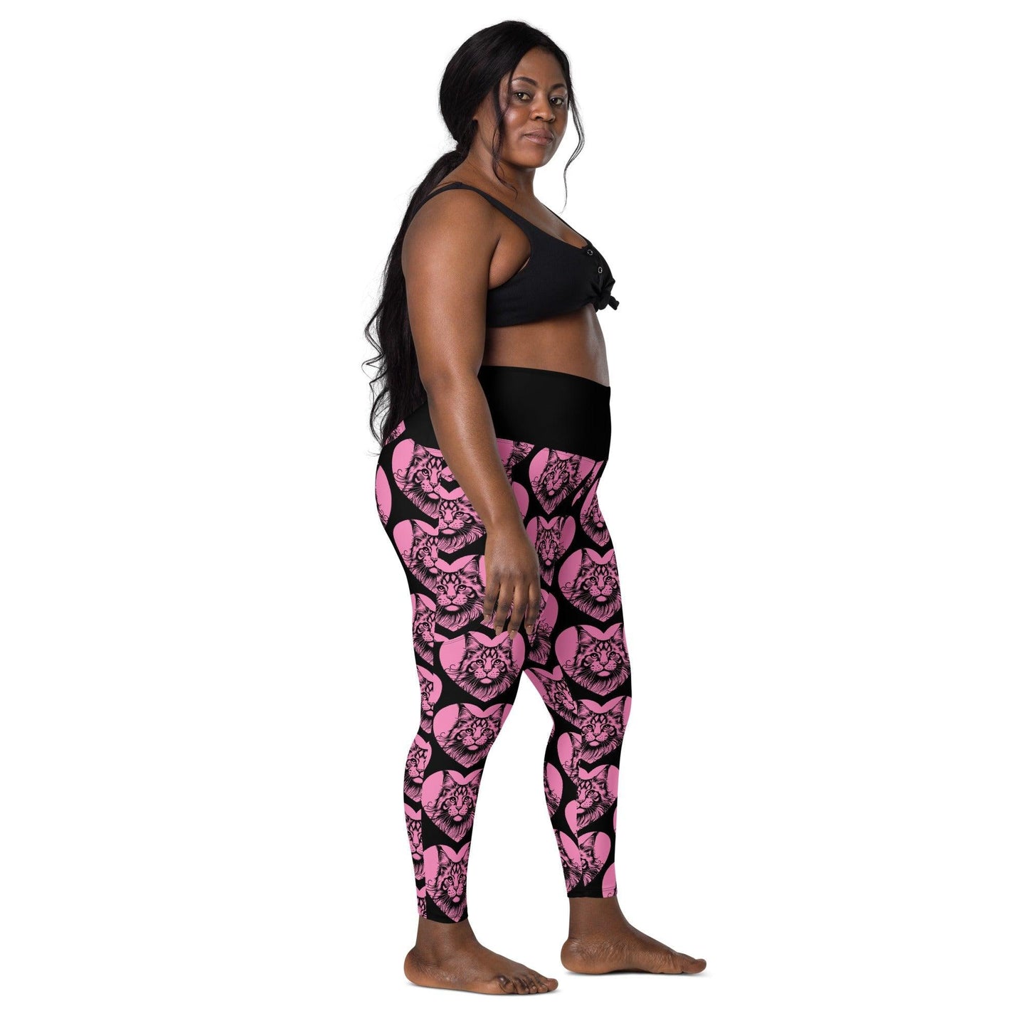 CAT BREED LEGGINGS with pockets - MAINE COON - HERTTAHOUND - pink - SHALMIAK