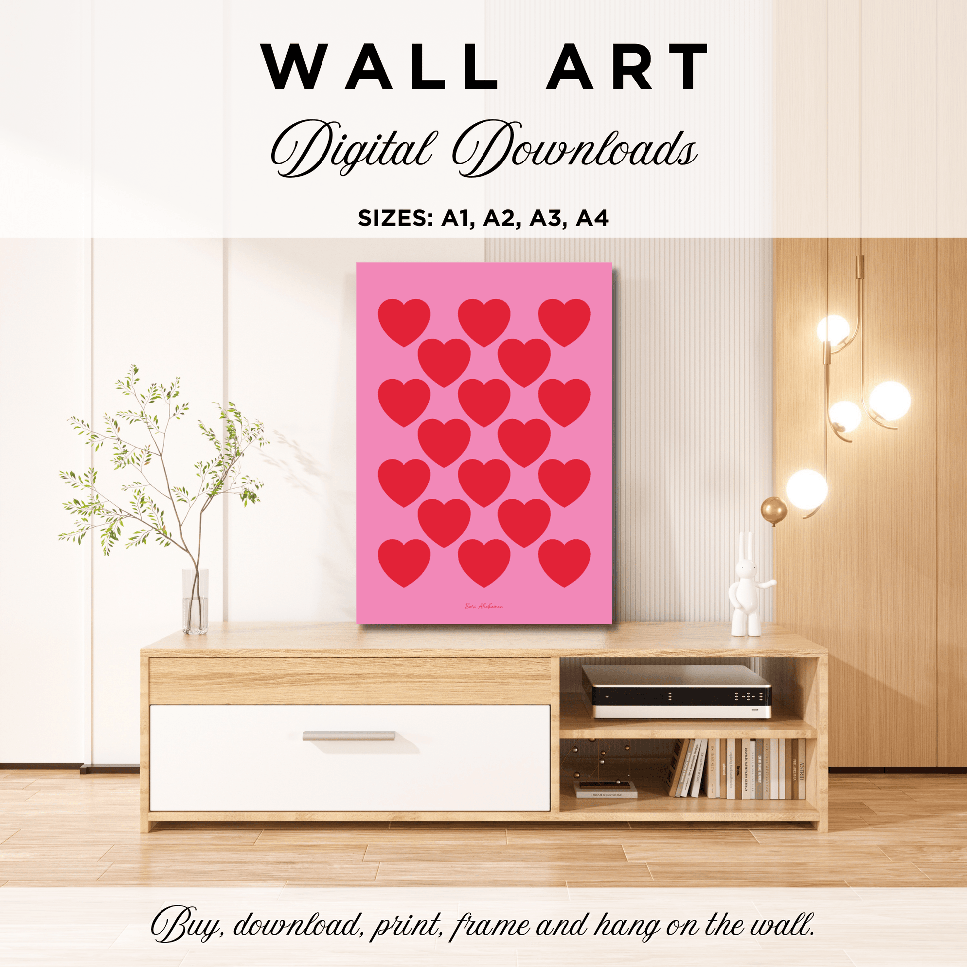 DIGITAL WALL ART - ELLIE LOVE red